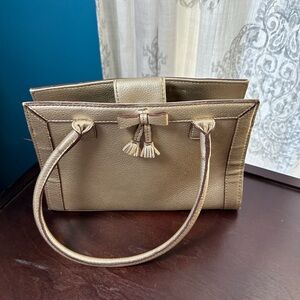 Liz Claiborne Gold Crossbody Bag with Tassel Detail